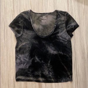 American Eagle black/white tye-dye top